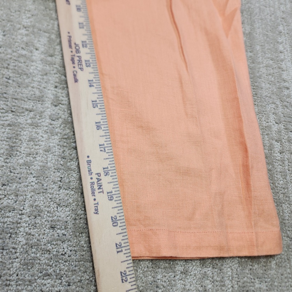 Ralph Lauren Pants Women 8 Linen Wide Leg Crop Capris Orange High Rise Boho - Picture 6 of 10